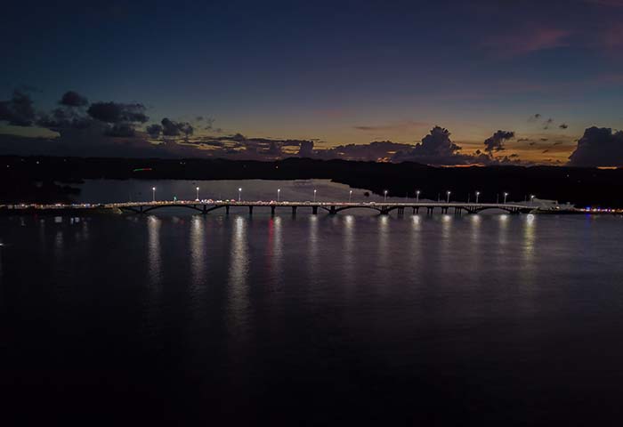 Aerial View of Catangnan Bridge in Siargao Island
