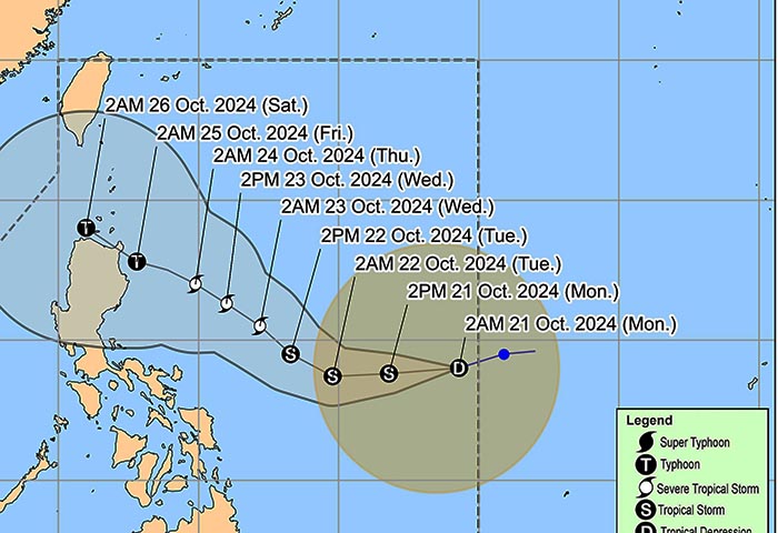 PAGASA forecasts Tropical Depression Kristine to intensify into a typhoon before making landfall in Northern Luzon later this week.