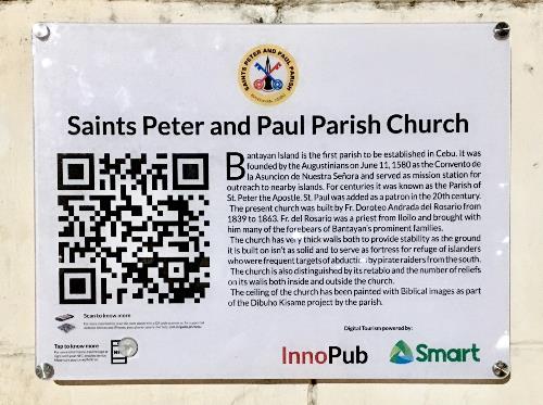 Locals and visitors can scan this QR code to get more information about the church and its “Dibuho sa Kisame.” Centuries-old Bantayan parish marks ‘digital’ milestone