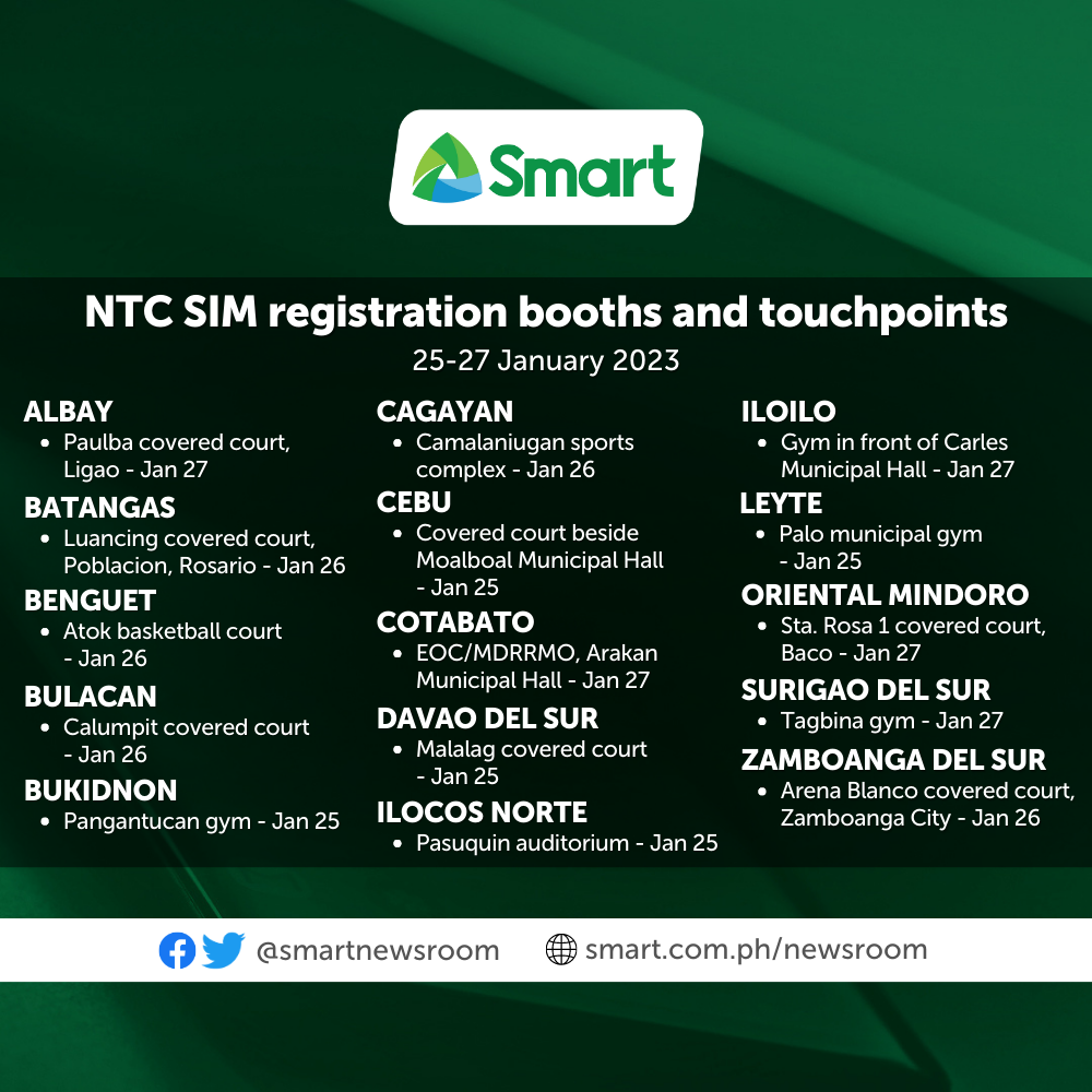 Smart, TNT lead NTC's nationwide simultaneous SIM Registration in remote areas Smart, TNT lead NTC's nationwide simultaneous SIM Registration in remote areas