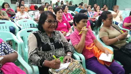 The participants actively listen to the speakers during the training. Smart, USTP empower women in disaster preparedness