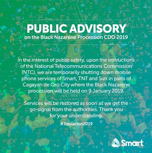 2019-01-08 Traslacion Black Nazarene 2019 CDO Advisory 2019-01-08 Traslacion Black Nazarene 2019 CDO Advisory