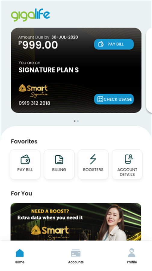 GigaLife App for Smart Postpaid subscribers GigaLife App for Smart Postpaid subscribers