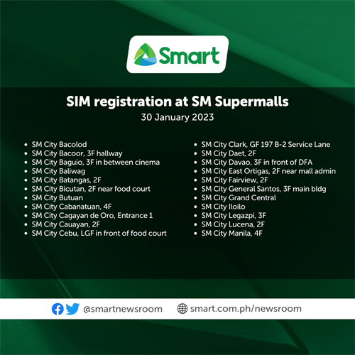 Smart SIM Registration Booths SM Malls Jan 2023 01