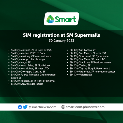 Smart SIM Registration Booths SM Malls Jan 2023 02