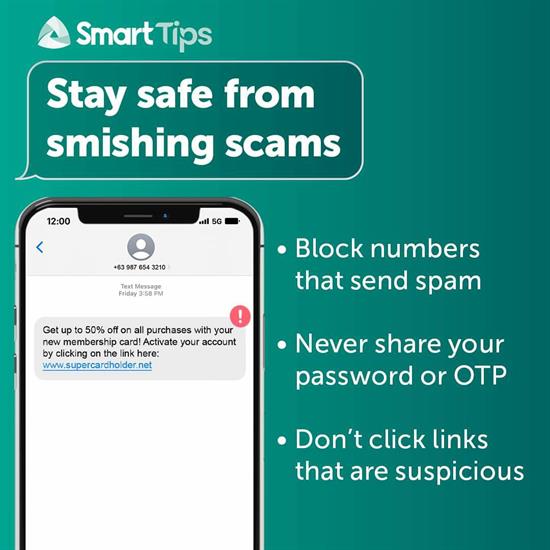 Stay safe from smishing scams Stay safe from smishing scams
