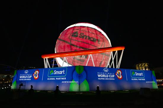 THE MOA BALL transformed into massive basketball tribute. THE MOA BALL transformed into massive basketball tribute.