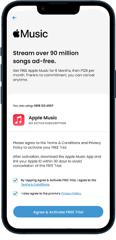 Step 2 Tap on “Agree & Activate Free Trial” to sign-up.