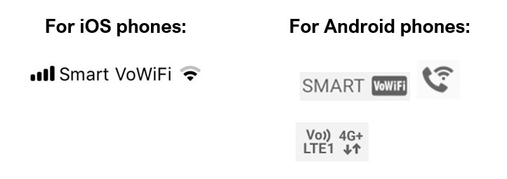 vowifi and volte icons vowifi and volte icons